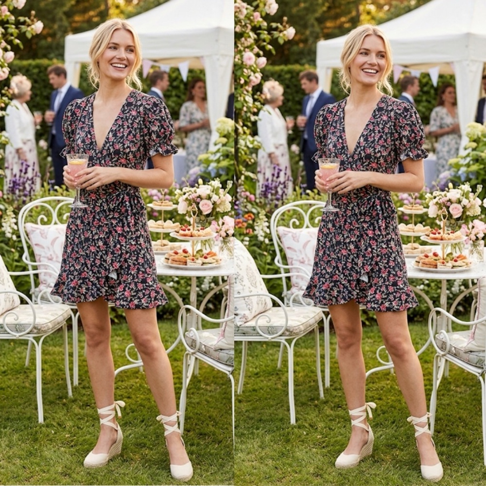 Lioness Tell Me Lies Black Floral Ruffle Dress